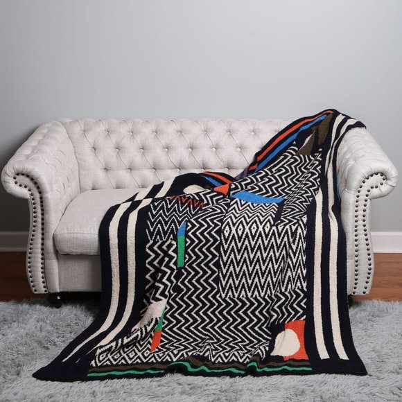 P/S New Geometric Pattern Luxury Soft Throw Blanket·50x 60·Super Soft·ComfyLuxe - Picture 2 of 6